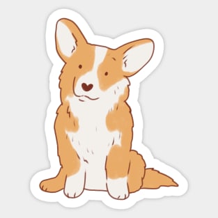 corgi dog illustration Sticker